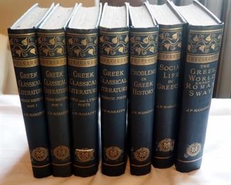 Rev. J. P. Mahaffy Collection Inckuding "History Of Classic Greek Literature", "Problems in Greek history", "Social Life", "Greek Life In Roman Sway"