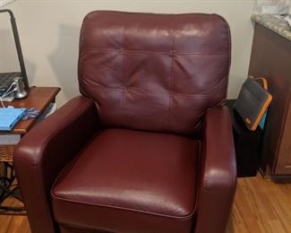 $160 Burgandy leather recliner