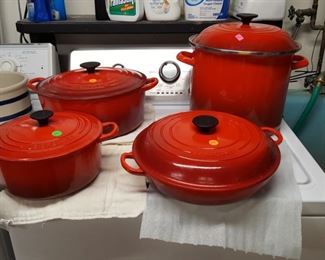 Le Creuset $50 to $75 each