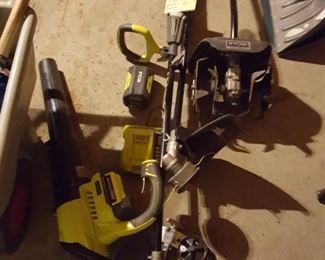 Ryobi Yard Tools. 4pc set. Blower, Edger, Weed Whip, and Rototiller.