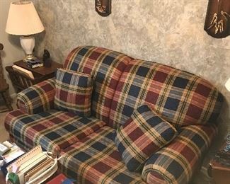 plaid loveseat