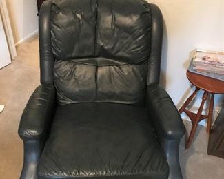 leather recliner dark green