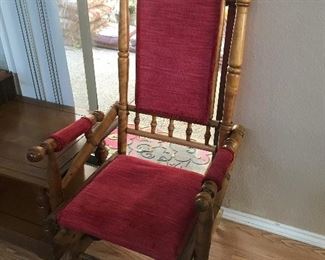 Vintage rocking chair with velvet
