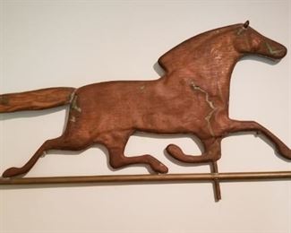 Copper Racing Horse Weathervane