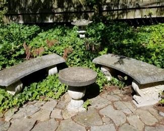 Garden seats concrete. Bring help to move!