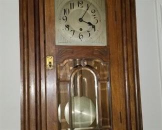 Wall Clock beveled Leaded Glass Metal face.