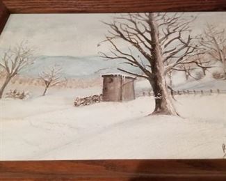 Art winter scene by Brenda Harrison