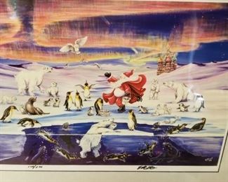 North Pole Scene print framed