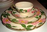 Over 75 pieces of Dessert Rose China including Rare Serving pieces.