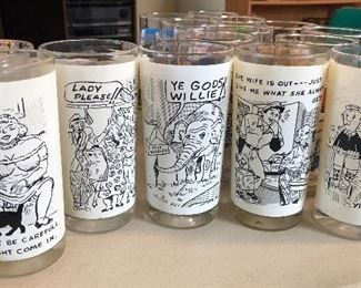 Vintage comic book glass set