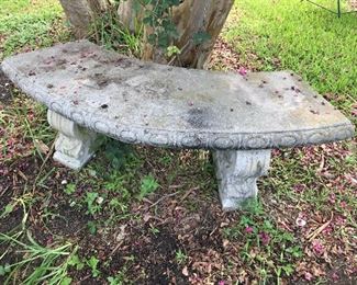 concrete bench (the crepe myrtle droppings are lagniappe)