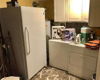Frigidaire fridge and Whirlpool washer and dryer