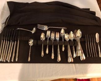 Rogers silverware set (silverplate) 8 place settings and serving utensils 