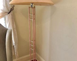 pink and gold deco lamp with acrylic finial 