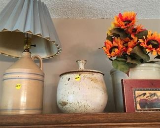 Interesting pottery and jug lamp
