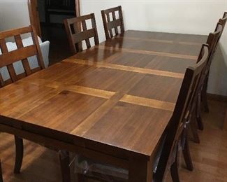 Contemporary dining table and 6 chairs
