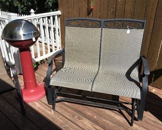 Patio settee and grill