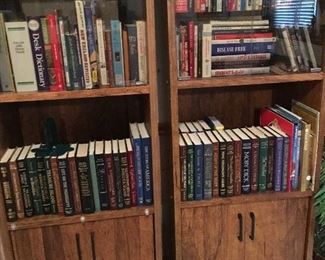 Bookcases and book selections