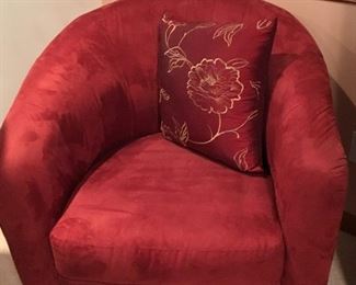 One of a pair of occasional chairs