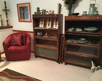 Pair of lawyer's stacking bookcases