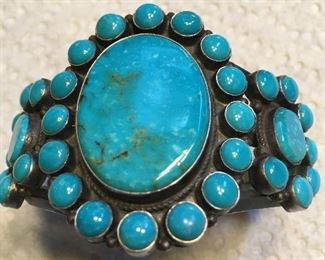 Beautiful sterling and turquoise cuff bracelet