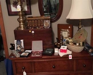 Antique mirror and bedroom items