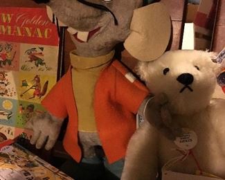 Steiff bear and Disney mouse from Cinderella