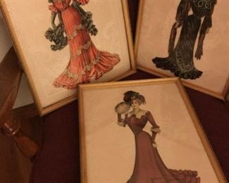 Lovely old vintage prints of fashionable ladies