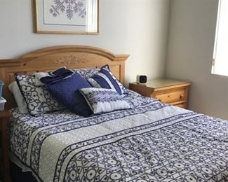 Queen headboard and nightstand
