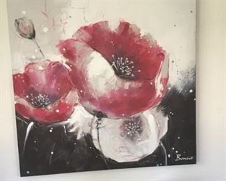 Large Floral Print on Canvas