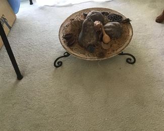 Centerpiece-Bowl, Fruit in Iron Holder