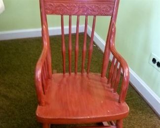 Vintage child's rocking chair, painted wood.