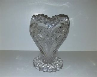 Vintage crystal vase, 5.25" tall.