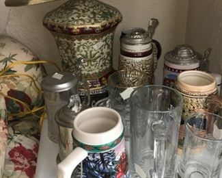 Collection of beer steins