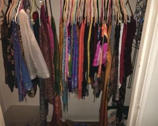 Huge collection of scarves from all over the world--great fabrics