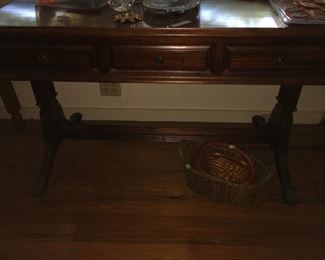 Long table with three drawers