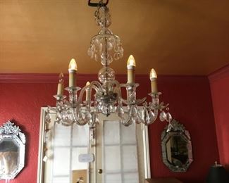 Antique Venetian crystal chandelier--another one not pictured is green crystal