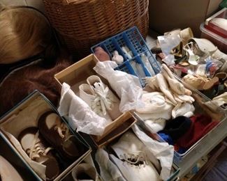 Lots of Doll shoes, socks, hats and mittens
