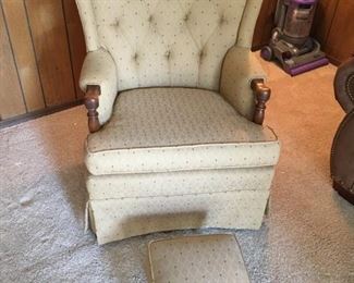 Wingback Armchair #1 with footstool