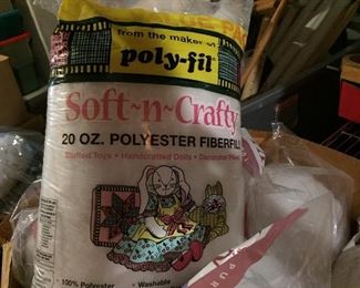 Lots of bags of soft poly fiberfill for your craft needs, stuff a toy for a child, stuff a pillow for yourself.