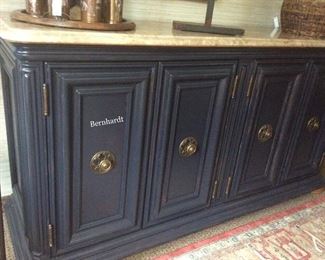 Bernhardt sideboard. Flatware drawers inside. Beautiful marble top. 78 x 40 x 23