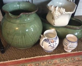 Italian and Portuguese pottery. Use inside or out, with or without greens and flowers.