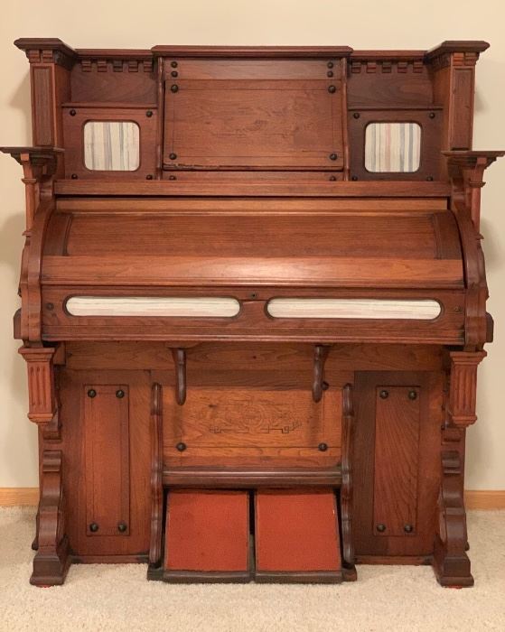 MASON & HAMLIN ORGAN CO Pump Organ. Mint condition. All original except for fabric-foot pedals original. SERIOUS INQUIRIES ONLY