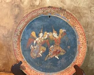 Older Burmese plate with angels 