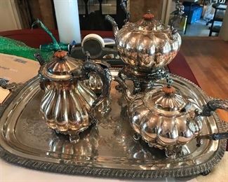 Silver plate tea set