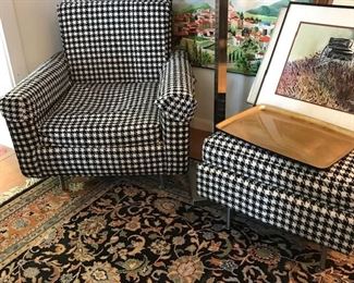 Original Knoll chair/ottoman and fabric
