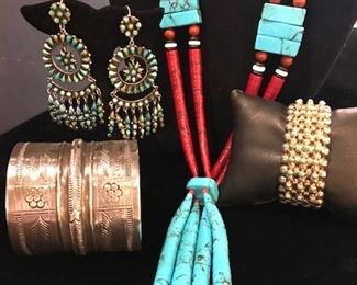 New silver/turquoise  consignments. Frederico Jimenez earrings reg 1200. now 595.00!