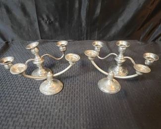 4 sterling silver candle holders