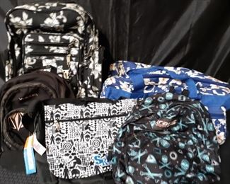 Set of 5 travel bags, rolling backpacks and nonrolling