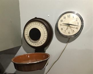 Vintage Folding Wall Scale and Clock